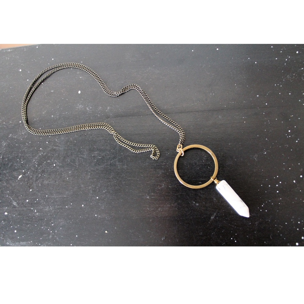 Marbled Quartz and Ring Necklace